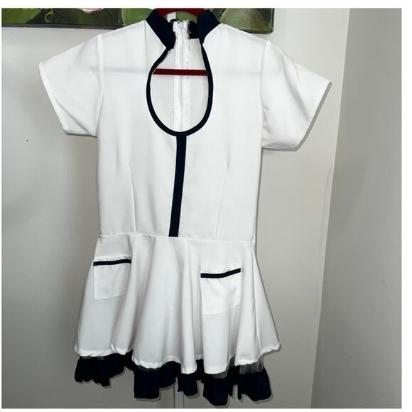 Underwraps Nightingale Nurse Costume Dress White w/ Navy Trim Size M (AS IS) - Picture 17 of 17